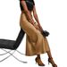 Luxury Satin High-Waist Midi Skirt - Elegant Bodycon Pencil Skirt With Metallic Sheen, Office To Evening Slim Fit Stretch-Free Polyester_ecoleips.com
