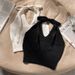 Black Base Layer Halter Neck Tank For Women, Summer New Style, Knitted, European And American Short Top_ecoleips.com