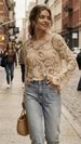 Crochet Knit Lace Top Women's Long Sleeve – Boho Chic Loose Fit Y2K Short Crop Blouse (White/Beige, S-L)_ecoleips.com