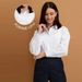 2025 Cotton Blend Large Cuff Long Sleeve Mid-Length Shirt Women Loose Blouse Spring Autumn New Women's Fashion_ecoleips.com