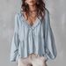 Voya Women's Casual Sweet Mushroom Edge Bubble Sleeve Pleated Shirt Temperament Top With Multiple Colors To Choose From_ecoleips.com
