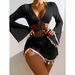 Verve 2024 New Solid Color Tassel Four-Piece Bikini Swimsuit For Women_ecoleips.com