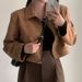 Korean Style Simple Versatile Leather For Women, New Autumn Short Top With Unique Design, Niche Jacket_ecoleips.com