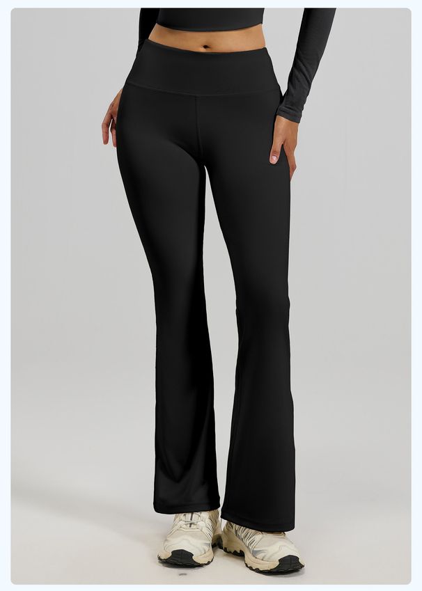 K Naked High Elasticity Sports Leggings With High Waist And Hip Lifting, Slim Fit And Slimming, Women's Micro Flared Yoga Pants_ecoleips.com