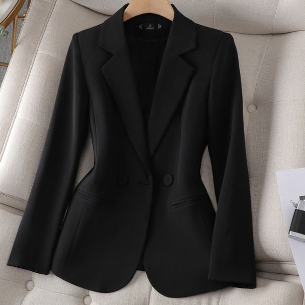 Khaki Autumn And Winter Suit Jackets, Women's Pluse-Sized Suits, Women's Casual Jackets, And Women's Professional Jacket_ecoleips.com