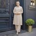 Modest Set Modest Muslim Women's Outfit – Printed Loose Tunic & Wide Leg Pants Set Cotton Blend Hijab-Friendly Lounge Wear For Home & Office_ecoleips.com