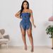 Women's Sexy Off-Shoulder Denim Dress Spring New Arrival With Copper Chain Clothing_ecoleips.com