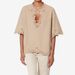 Women's Loose Fit V Neck Hollow out mid Length Sleeve Shirt Versatile Top for Spring/Summer New Niche Style_ecoleips.com
