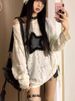 Hole Star Loose Y2K T Shirt Women O Neck Drawstring Long Sleeve Tees Fashion Streetwear Kpop Pullover Tops Female T-shirts_ecoleips.com
