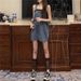 K Retro Denim Shoulder Strap Skirt For Women, Loose And Slimming New Style Dress, Age Reducing Short Skirt_ecoleips.com