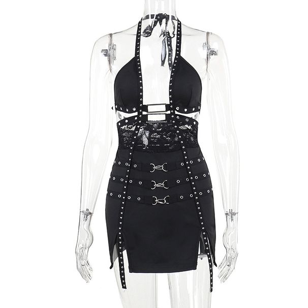 YJ24058 Spring 2025 New Hot Girl Backless Bodycon Dress, Vacation Style European And American Sexy Hollow Out Dress For_ecoleips.com