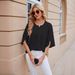 2026 European And American Cross-border Foreign Trade New Solid Color Round Neck Three-quarter Sleeve_ecoleips.com
