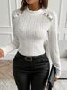 Women's Clothing Women's Base Layer Top Button Knit Casual Sweatshirt For Spring Autumn Formal And Casual Wear_ecoleips.com