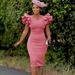 Summer Fashion Women's Nail Bead Lotus Leaf Sleeve Hip Wrap Banquet Dress Dress_ecoleips.com