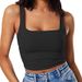 Women's Sexy Trendy Short Vest European American Style Small Solid Color Navel Exposed Top for Casual Wear_ecoleips.com