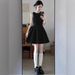 High Sense Daughter Wind Waist Dress, Socialite Bottom Sleeveless Vest Skirt A Word Small Black Dress Short_ecoleips.com