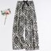 Floral Printed Womens Pajama Soft Calf Length Elastic Waist Pants Pyjama Pijama Femme Casual Home Clothes Women Holiday Clothes_ecoleips.com