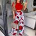 European And American Women's Clothing Independent Site Elegant Style Short-sleeve Two-piece Printed_ecoleips.com