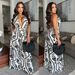 Women's Clothing Sexy Deep V Neck Backless Printed Jumpsuit_ecoleips.com