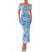 Hot-Selling Women's Fashion Trade European And American Sexy Slit Slim Fit Bodycon Printed Ruched_ecoleips.com