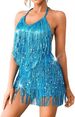 Women's Sequined Tassel Jumpsuit Stage Performance Costume Nightclub Dance Sparkly Backless Jumpsuit_ecoleips.com