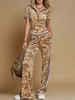 Women's Knitted Summer T-Shirt Set Popular Export Top And Bottoms Ensemble Best Selling Fashion_ecoleips.com