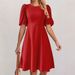 Women's Clothing Fashionable Elegant Solid Color Women's Dress Casual Round Neck Puff Sleeve European American Style Spring Summer New Arrival_ecoleips.com