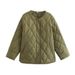 Early Spring Women's Cotton Jacket With Side Slits - Fashionable Loose Fit Streetwear Coat In Black & Olive Green (Sizes S/M/L)_ecoleips.com