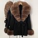 Luxury Oversized Knit Cardigan With Genuine Fox Fur Collar - Elegant Loose Fit V-Neck Sweater Coat For Women (Multiple Color Options)_ecoleips.com