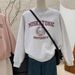 American Style Crew Neck Sweatshirt For Women, Spring 2025 New Autumn And Winter Layering, Super Stylish Long Sleeve Top_ecoleips.com