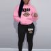 Women's Leopard Print Lip Print Hoodie And Sweatpants Set Hip Hop Street Style Casual Loose Fit Warm Autumn Winter Clothing_ecoleips.com
