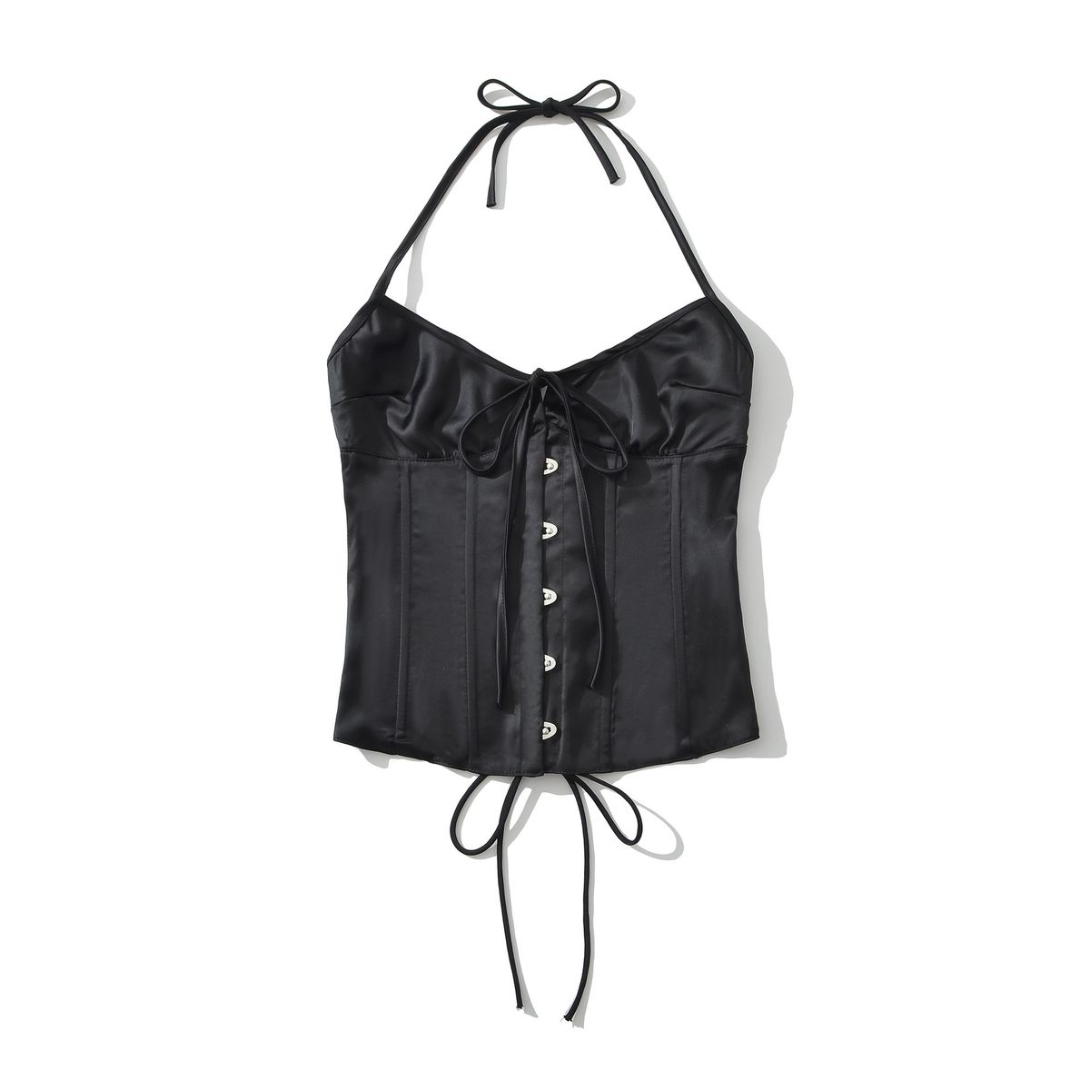 Aria Basics Aria Basics European American Style Solid Color Satin Fishbone Halter Neck Tank Top For Women, Adjustable Straps, Beautiful Back_ecoleips.com
