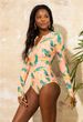 Aria Basics 2025 New European And American Foreign Trade Long Sleeve Surfing Women's One-Piece Printed Swimsuit Zipper Diving Suit_ecoleips.com