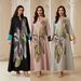 Elegant Long Robe for Women NC189 Fashionable Floral Beaded Loose Fitting Pullover Ethnic Style Dress_ecoleips.com