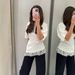 Women's Lace Patchwork T-Shirt Round Neck Short Sleeve Loose Top Style Summer Fashion Solid Color_ecoleips.com