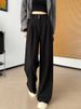 K New Women's Suit Pants With A High-end Feel And A Slimming Effect. Casual Pants With High Waist, Straight Leg, And Wide Leg_ecoleips.com