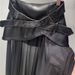 Mesh Patchwork PU Leather Black Midi For Women, Stylish Pleated A-line Skirt, Super Pretty Half Skirt_ecoleips.com