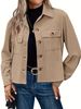 Trendy Women's Corduroy Button-Up Cropped Jacket – Casual & Stylish Short Shirt, Polo Collar, Multiple Colors (S-XXL)_ecoleips.com