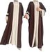 Women's Clothing Muslim Contrast Coat Fashion Solid Color Vest Dress Suit_ecoleips.com