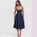 In Stock 2024 Summer Niche Style Patchwork Casual Slip Dress, Solid Color, Waist-cinching, Slimming, Large Hem Dress_ecoleips.com