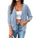 Women's Clothing Lightweight Knitted Cardigan For Women, Lace-Up V-Neck Summer Cover-Up Boho Kimono_ecoleips.com
