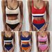 Women's Sexy High-Waisted Two-Piece Swimsuit 2020 European And American Foreign Trade Ribbed Fabric Patchwork Bikini Set 9654_ecoleips.com