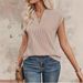 2025 European And American Cross-border Women's Summer New Style Button-up Short-sleeved Shirt, Lapel Casual Striped Top_ecoleips.com