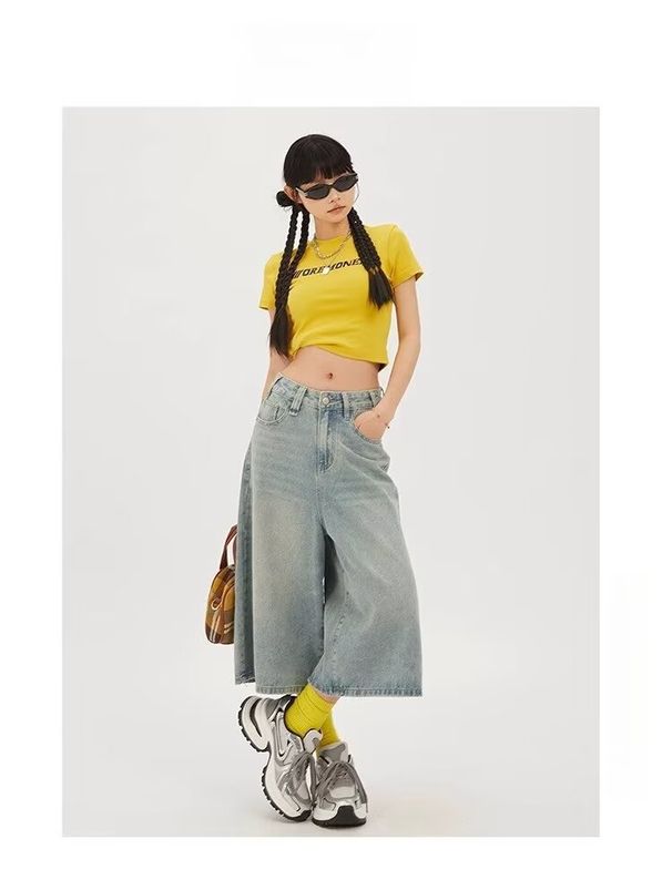 Women’s Vintage Loose Wide-Leg Denim Capri Pants – High Waist, Slimming Straight Fit, Retro 7/10 Length (S-4XL)_ecoleips.com
