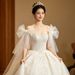 Large Bow Shawl with Detachable Shoulder Embellishment Long Sleeves French Style Versatile Accessory for Wedding Dresses And Gowns_ecoleips.com