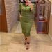 Women's Slim Fit Polo Collar Long Sleeve Shirt Dress - Mid-Length Bodycon Workwear Pencil Dress For Summer (Army Green, Black, Khaki)_ecoleips.com