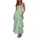 European American 2024 New Fashion Women's Dress, Elegant And Sexy Strapless Backless Floral Long Dress_ecoleips.com