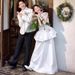 Forest Style Sweet French Light Wedding Bride Flower Engagement Elegant Super Fairy Dreamy Marriage Certificate Petite_ecoleips.com