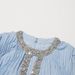 K Mingyuan Style New Round Neck Diamond Studded Pleated Solid Color Dress_ecoleips.com