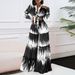 C8598 New Cross-Border European American Women's Fashion Printed Tie-Strap Long-Sleeve Top And High-Waisted Wide-Leg_ecoleips.com